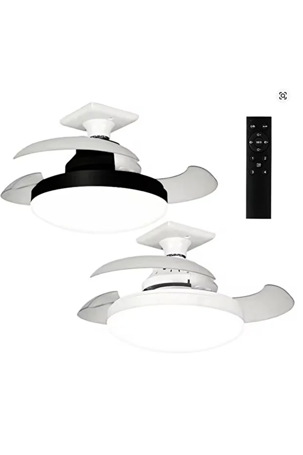 3 IŞIK RENKLİ LED IŞIKLI KATLANABİLİR HAYALET KANAT AKILLI TAVAN VANTİLATÖRÜ